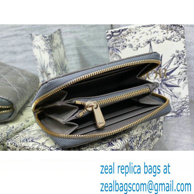 Lady Dior Voyageur Small Coin Purse in Gray Patent Cannage Calfskin 2024 - Click Image to Close