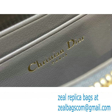 Lady Dior Voyageur Small Coin Purse in Gray Patent Cannage Calfskin 2024 - Click Image to Close