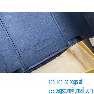 Louis Vuitton Cowhide leather Aerogram Slender Pilot Wallet Dark Blue 2024