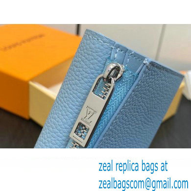 Louis Vuitton Cowhide leather Aerogram Slender Pilot Wallet Sky Blue 2024 - Click Image to Close