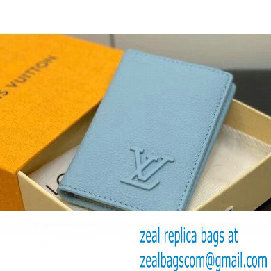 Louis Vuitton Cowhide leather Pocket Organizer Wallet M82805 Cloud Blue 2023