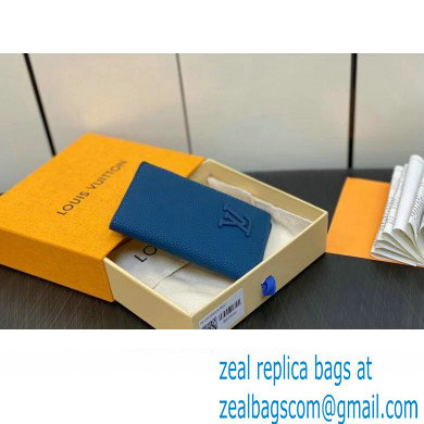 Louis Vuitton Cowhide leather Pocket Organizer Wallet M82806 Atlantic Blue 2023