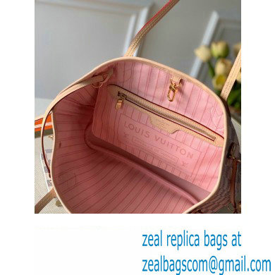Louis Vuitton Damier Azur Canvas Neverfull PM Bag N41362 Pink 2023 - Click Image to Close