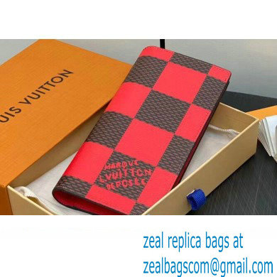 Louis Vuitton Damier Pop Canvas Brazza Wallet N40541 Red 2024