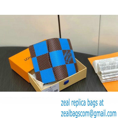 Louis Vuitton Damier Pop Canvas Pocket Organizer Wallet N40543 Blue 2024