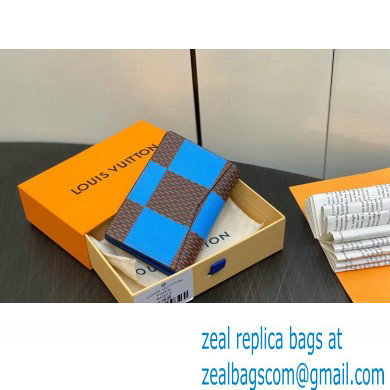 Louis Vuitton Damier Pop Canvas Pocket Organizer Wallet N40543 Blue 2024