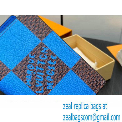 Louis Vuitton Damier Pop Canvas Pocket Organizer Wallet N40543 Blue 2024
