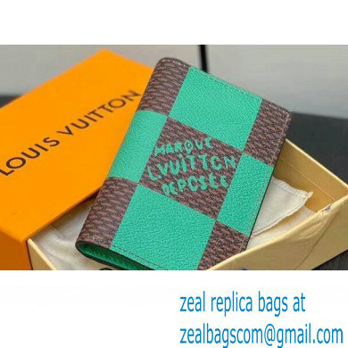 Louis Vuitton Damier Pop Canvas Pocket Organizer Wallet N40613 Green 2024