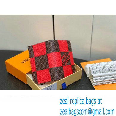 Louis Vuitton Damier Pop Canvas Pocket Organizer Wallet N40614 Red 2024 - Click Image to Close