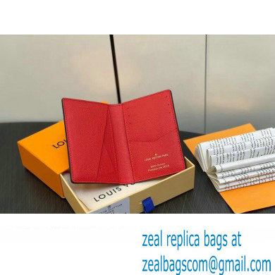 Louis Vuitton Damier Pop Canvas Pocket Organizer Wallet N40614 Red 2024