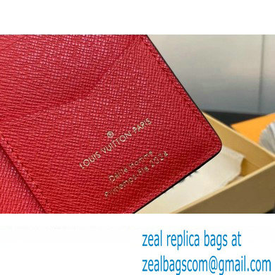 Louis Vuitton Damier Pop Canvas Pocket Organizer Wallet N40614 Red 2024 - Click Image to Close