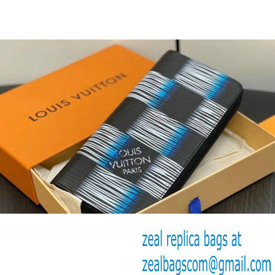 Louis Vuitton Damier Rush Epi XL Leather Zippy Wallet Vertical M82820 Blue Moon 2024