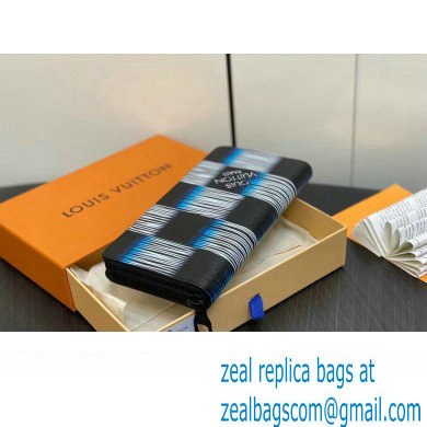 Louis Vuitton Damier Rush Epi XL Leather Zippy Wallet Vertical M82820 Blue Moon 2024