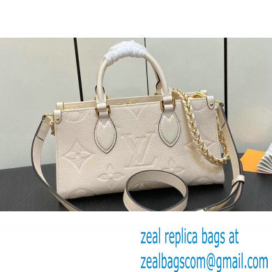 Louis Vuitton Embossed grained cowhide leather OnTheGo East West Bag M23698 Cream 2023 - Click Image to Close