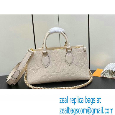 Louis Vuitton Embossed grained cowhide leather OnTheGo East West Bag M23698 Cream 2023 - Click Image to Close