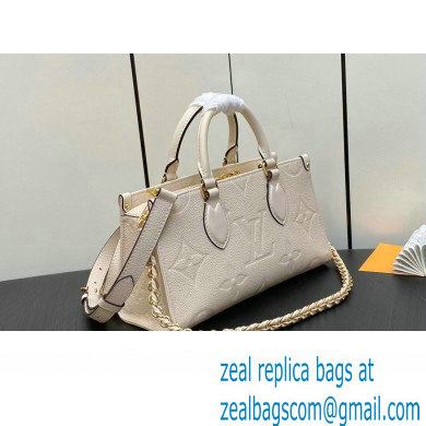 Louis Vuitton Embossed grained cowhide leather OnTheGo East West Bag M23698 Cream 2023 - Click Image to Close
