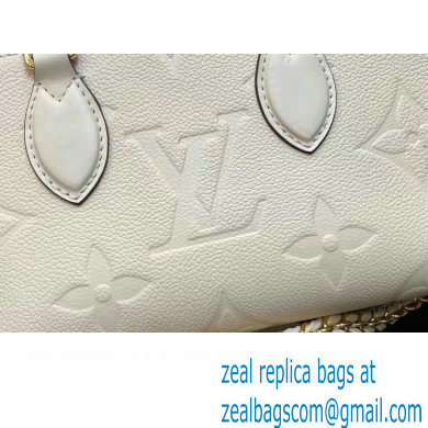 Louis Vuitton Embossed grained cowhide leather OnTheGo East West Bag M23698 Cream 2023 - Click Image to Close