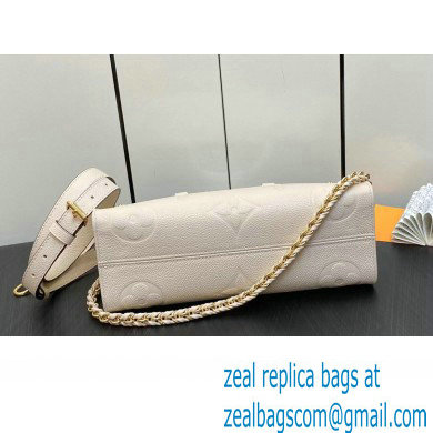 Louis Vuitton Embossed grained cowhide leather OnTheGo East West Bag M23698 Cream 2023 - Click Image to Close