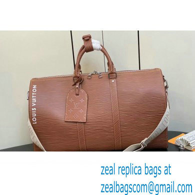 Louis Vuitton Epi XL grained leather Keepall Bandouliere 50 Bag M23721 Brown 2023