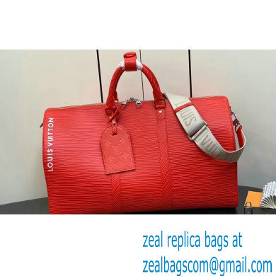 Louis Vuitton Epi XL grained leather Keepall Bandouliere 50 Bag M23721 Red 2023