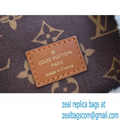 Louis Vuitton LV Ski Shearling Backpack Bag M23384 Cream/Brown 2023 - Click Image to Close