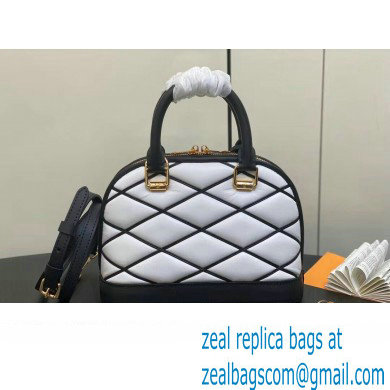 Louis Vuitton Lamb leather Alma BB Bag M23761 Black/White 2024 - Click Image to Close