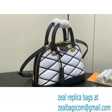 Louis Vuitton Lamb leather Alma BB Bag M23761 Black/White 2024 - Click Image to Close