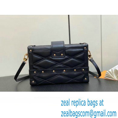 Louis Vuitton Lamb leather Petite Malle Bag M23518 Black/Beige 2023 - Click Image to Close