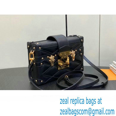 Louis Vuitton Lamb leather Petite Malle Bag M23518 Black/Beige 2023 - Click Image to Close