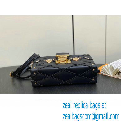 Louis Vuitton Lamb leather Petite Malle Bag M23518 Black/Beige 2023
