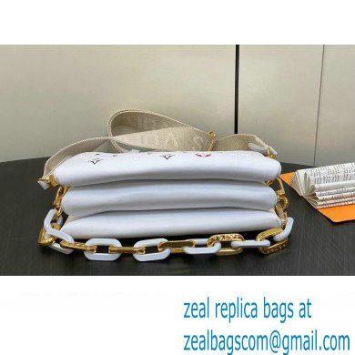 Louis Vuitton Lambskin Coussin PM Bag M23466 White 2024