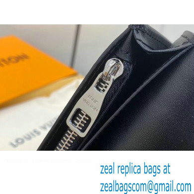 Louis Vuitton Leather Brazza Wallet LV Blason M83190 Black