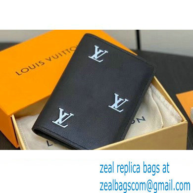 Louis Vuitton Leather Pocket Organizer LV Blason M83192 Black