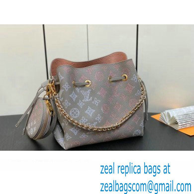 Louis Vuitton Mahina perforated calfskin leather Bella Bag M23388 Flight Mode Gray 2024 - Click Image to Close