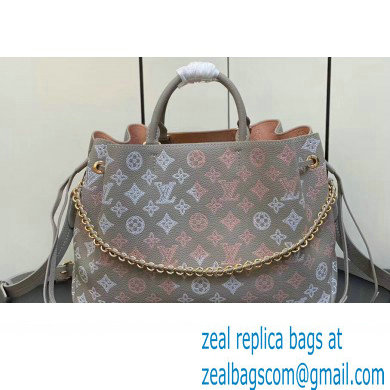 Louis Vuitton Mahina perforated calfskin leather Bella Tote Bag M23395 Flight Mode Gray 2023