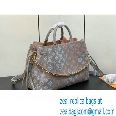 Louis Vuitton Mahina perforated calfskin leather Bella Tote Bag M23395 Flight Mode Gray 2023