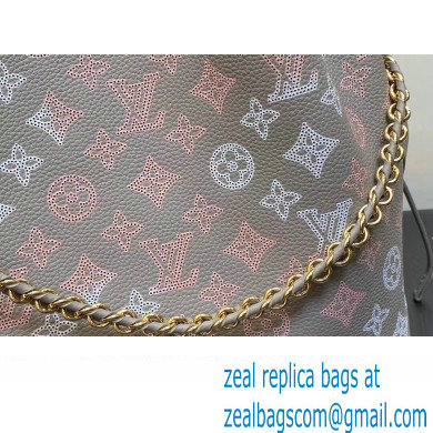Louis Vuitton Mahina perforated calfskin leather Bella Tote Bag M23395 Flight Mode Gray 2023