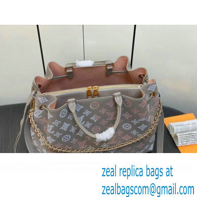 Louis Vuitton Mahina perforated calfskin leather Bella Tote Bag M23395 Flight Mode Gray 2023