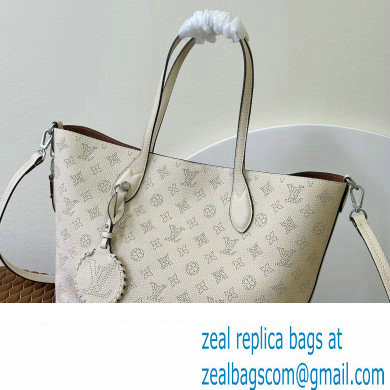 Louis Vuitton Mahina perforated calfskin leather Blossom MM Bag M21850 White 2023