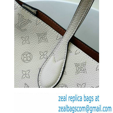 Louis Vuitton Mahina perforated calfskin leather Blossom MM Bag M21850 White 2023