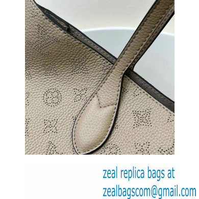 Louis Vuitton Mahina perforated calfskin leather Blossom MM Bag M21852 Galet Beige 2023