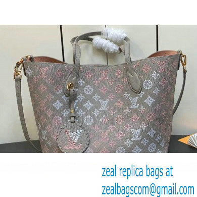 Louis Vuitton Mahina perforated calfskin leather Blossom MM Bag M23387 Flight Mode Gray 2023