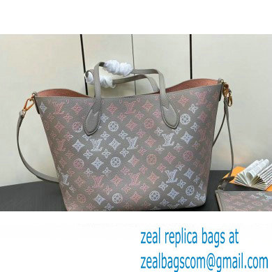 Louis Vuitton Mahina perforated calfskin leather Blossom MM Bag M23387 Flight Mode Gray 2023