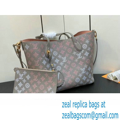 Louis Vuitton Mahina perforated calfskin leather Blossom MM Bag M23387 Flight Mode Gray 2023