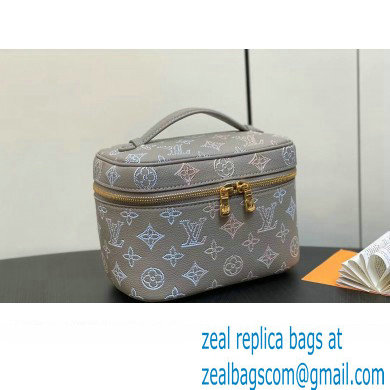 Louis Vuitton Mahina perforated calfskin leather Nice Mini Bag M23550 Flight Mode Gray 2024
