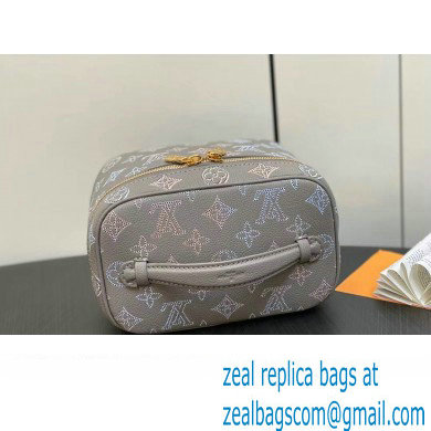 Louis Vuitton Mahina perforated calfskin leather Nice Mini Bag M23550 Flight Mode Gray 2024 - Click Image to Close