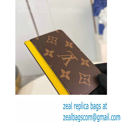 Louis Vuitton Monogram Canvas Card Holder PM M82871 Yellow 2024