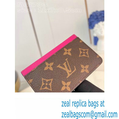 Louis Vuitton Monogram Canvas Card Holder PM M82873 Fuchsia 2024
