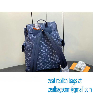 Louis Vuitton Monogram Canvas Christopher MM Backpack Bag M41379 Blue 2023 - Click Image to Close