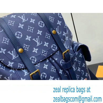 Louis Vuitton Monogram Canvas Christopher MM Backpack Bag M41379 Blue 2023